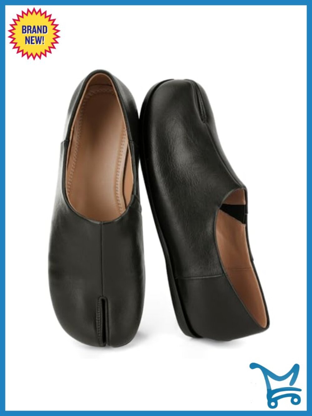 Split Toe Wide Width Round Toe Ballet Flats for Women - Tabi Shoes
